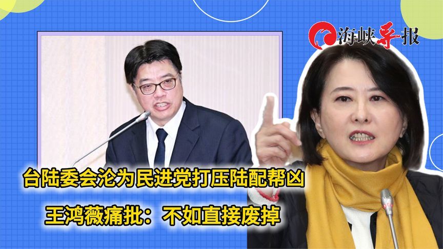 台陆委会沦为民进党打压陆配帮凶，王鸿薇痛批：不如直接废掉