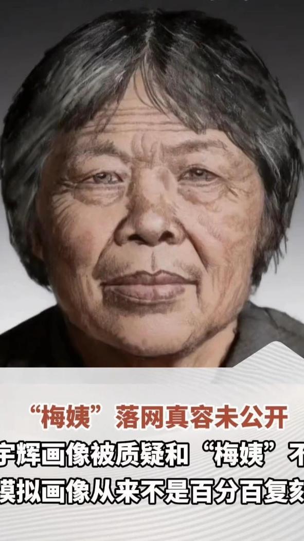 “梅姨”落网真容未公开，林宇辉画像被质疑和“梅姨”不像，“模拟画像从来不是百分百复刻”，于是再绘“梅姨”老年画像