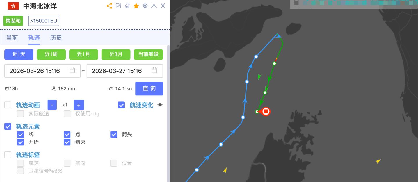 中远海运集运2艘船已向波斯湾方向折返，暂未通过霍尔木兹海峡
