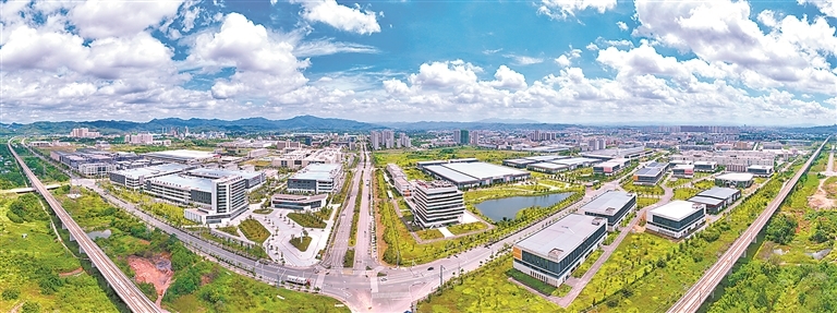 航拍视角下的信丰高新技术园区。通讯员 李 健摄
