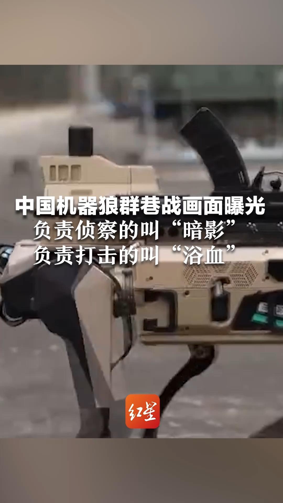 中国机器狼群巷战画面曝光！负责侦察的叫“暗影”负责打击的叫“浴血”能挂载微型导弹，能自主识别瞄准