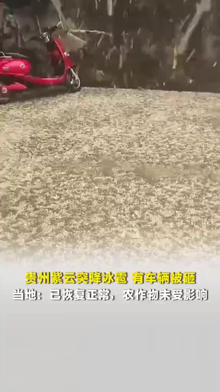贵州紫云突降冰雹市民称珍珠般大，当地：已恢复正常，农作物未受影响