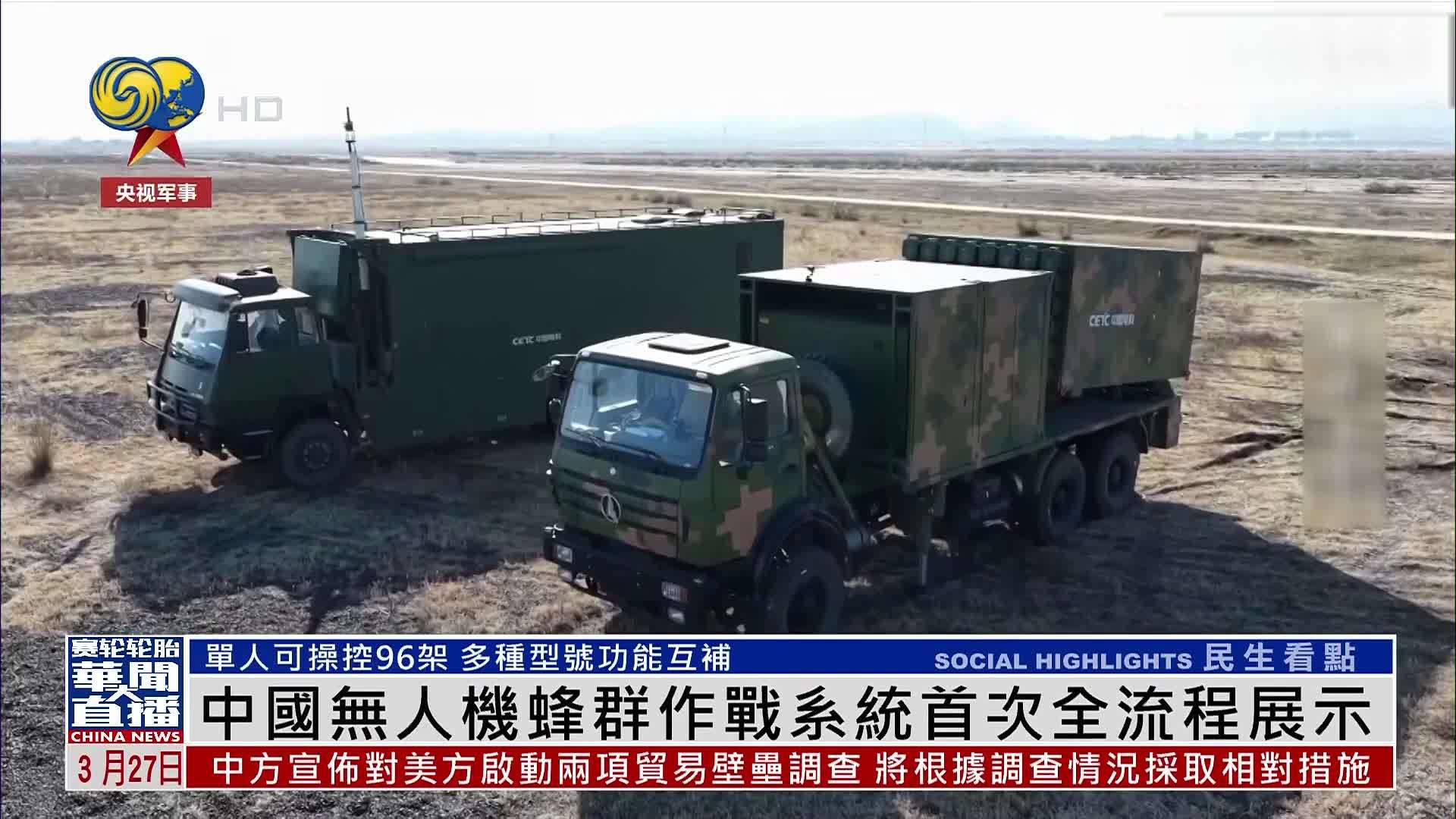 中国无人机蜂群作战系统首次全流程展示