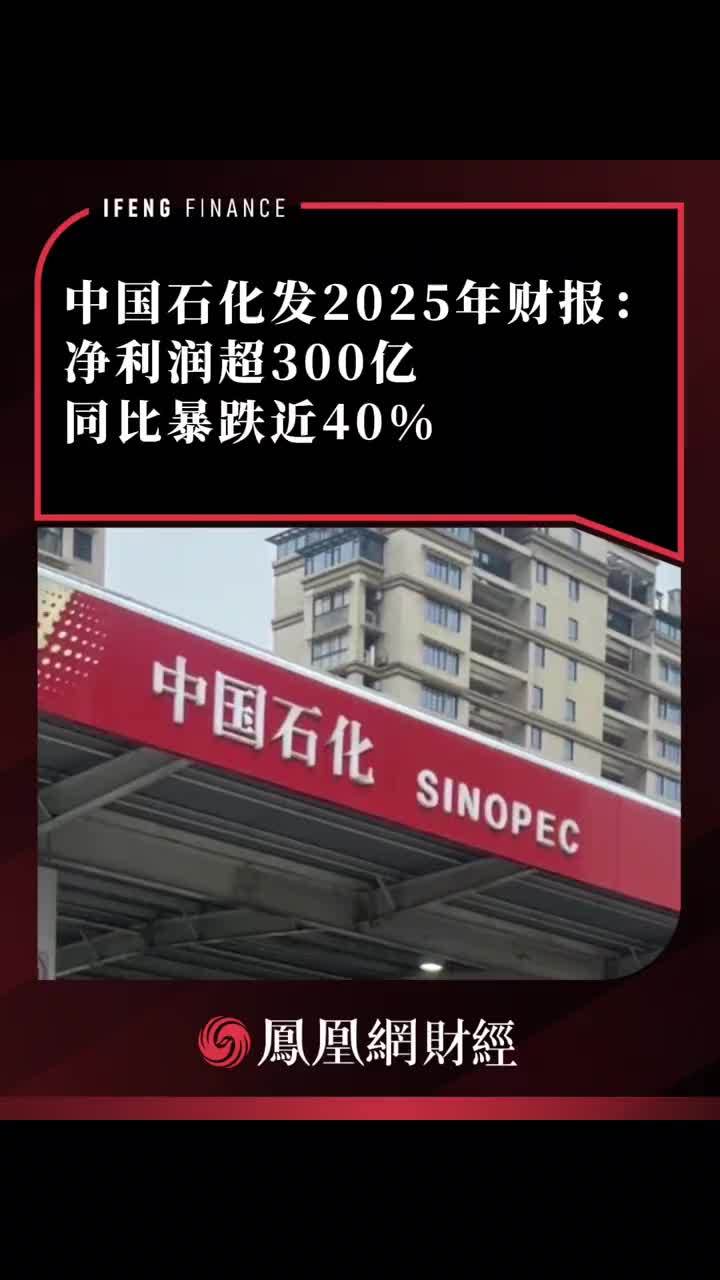 中国石化发2025年财报：净利润超300亿，同比暴跌近40% #中国石化