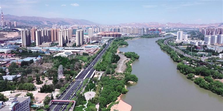 从七里河区鸟瞰金城美景