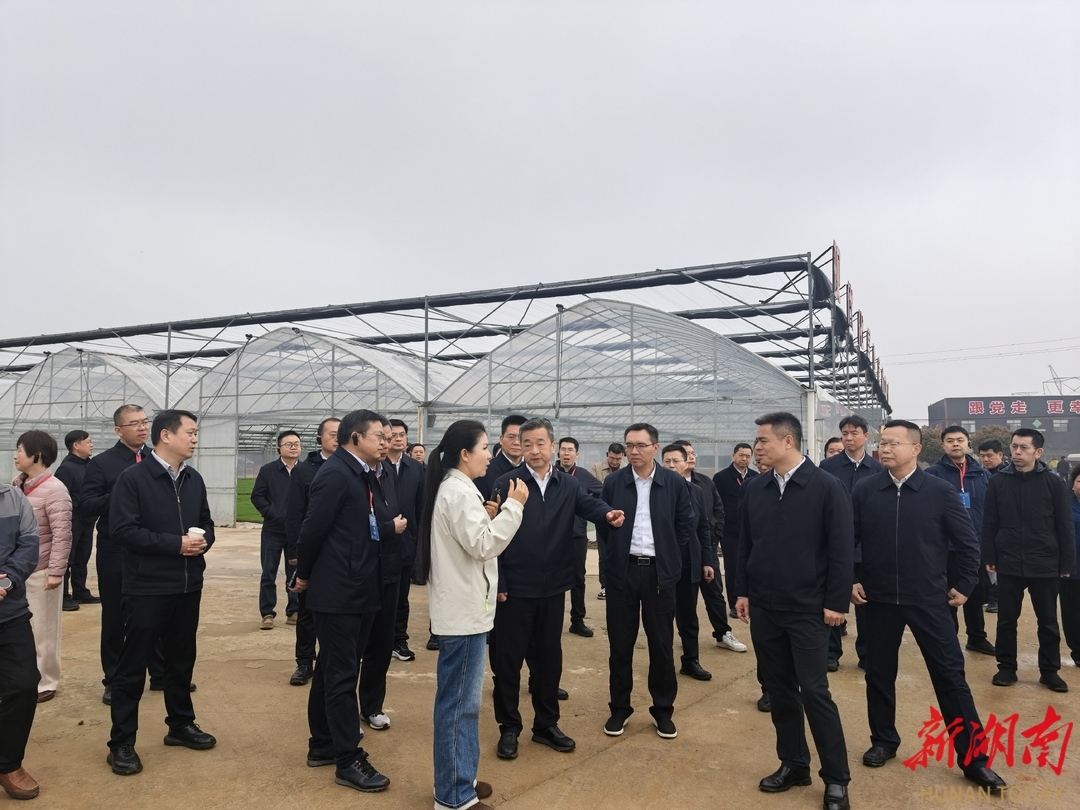 与会人员参观岳阳县筻口镇丰瑞农机合作社。