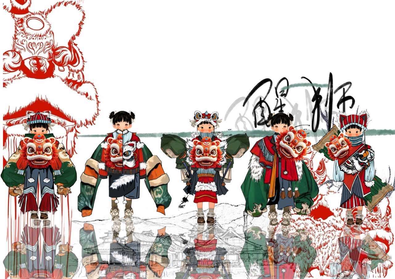 第六届大学生纺织类非物质文化遗产创意创新作品大赛 全国一等奖《醒狮》