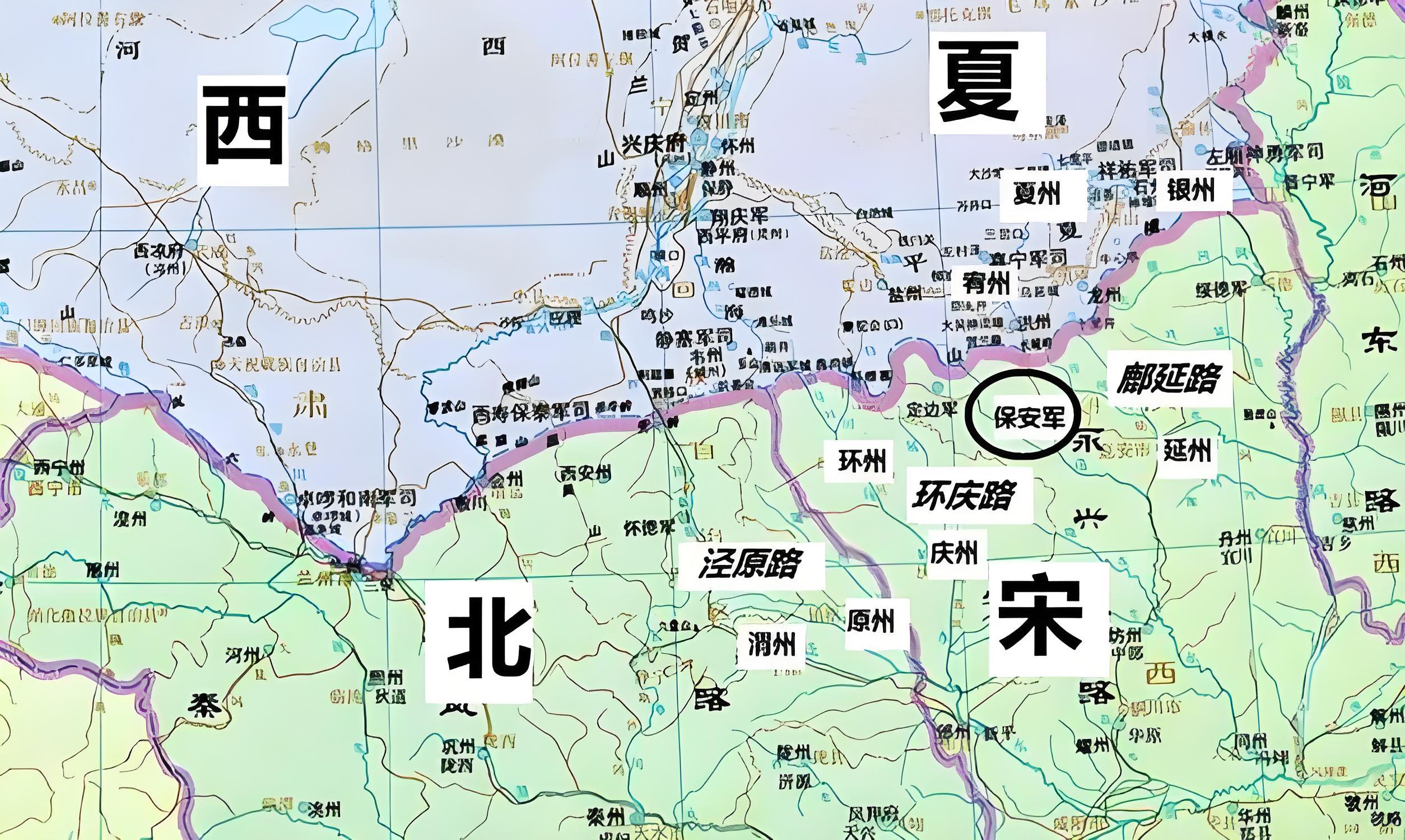 北宋西夏边境形势图