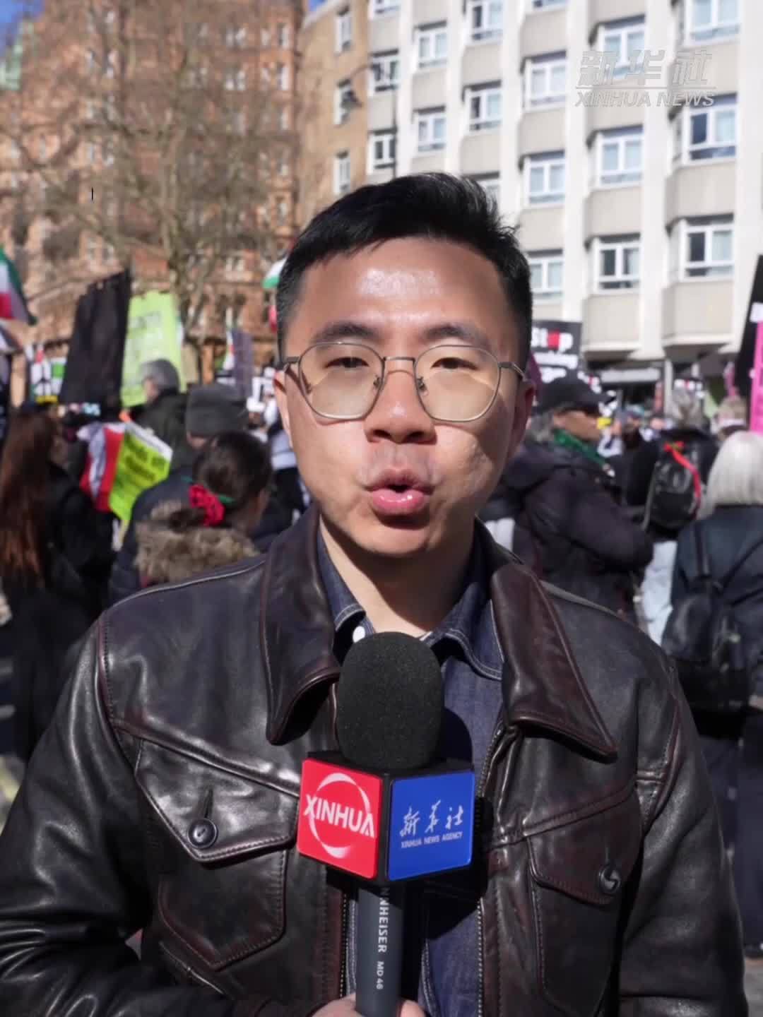 现场直击｜英国民众抗议美以对伊朗军事打击