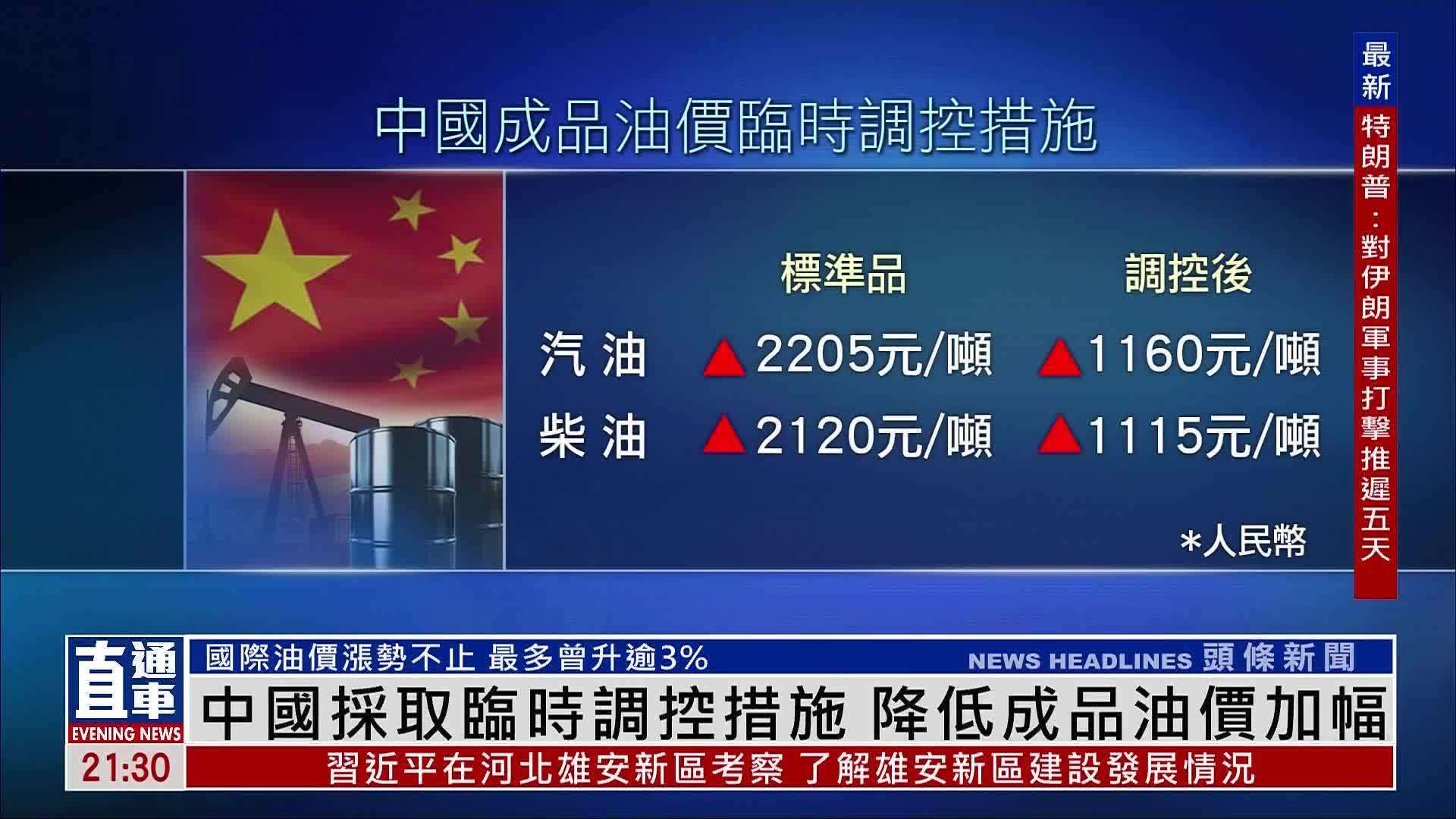 中国采取临时调控措施 降低成品油价加幅