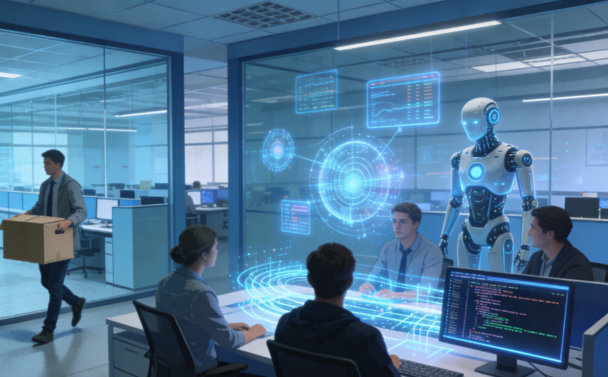 相对应地，那些对AI犹疑、行动比较慢的企业，很难抓住AI带来的新机遇，只能从现有业务和行业中继续压榨价值，假借AI“降本增效”的动作只会越来越多。