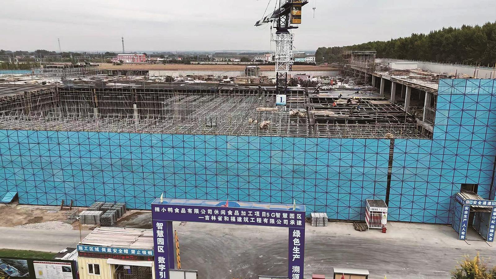 辣小鸭食品加工项目建设现场。