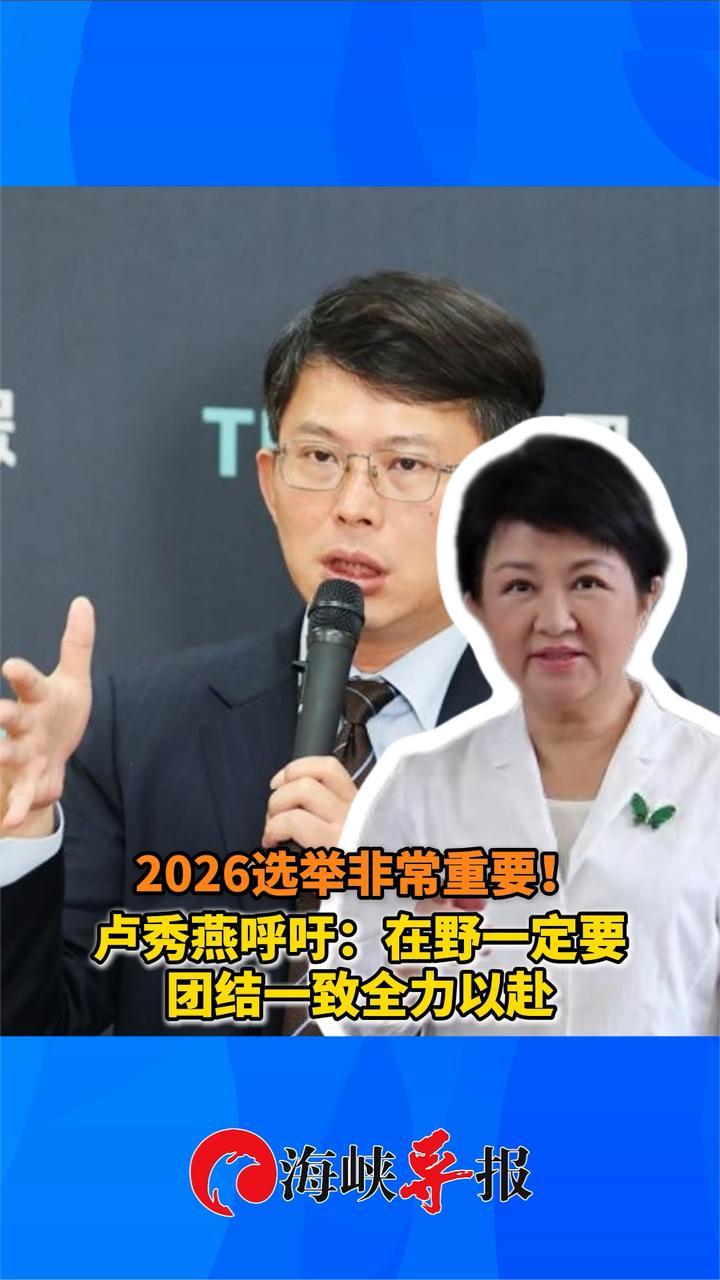 不再不沾锅？卢秀燕呼吁：在野一定要团结一致拼年底选举