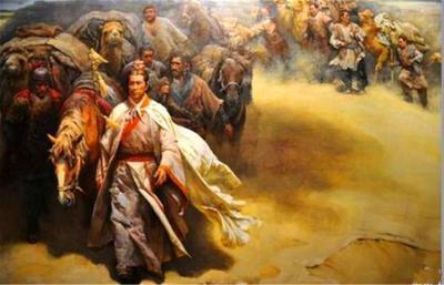 油画《张骞出使西域》