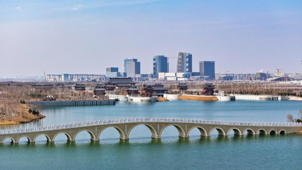 航拍雄安新区运转区一角（王伟倩/摄）