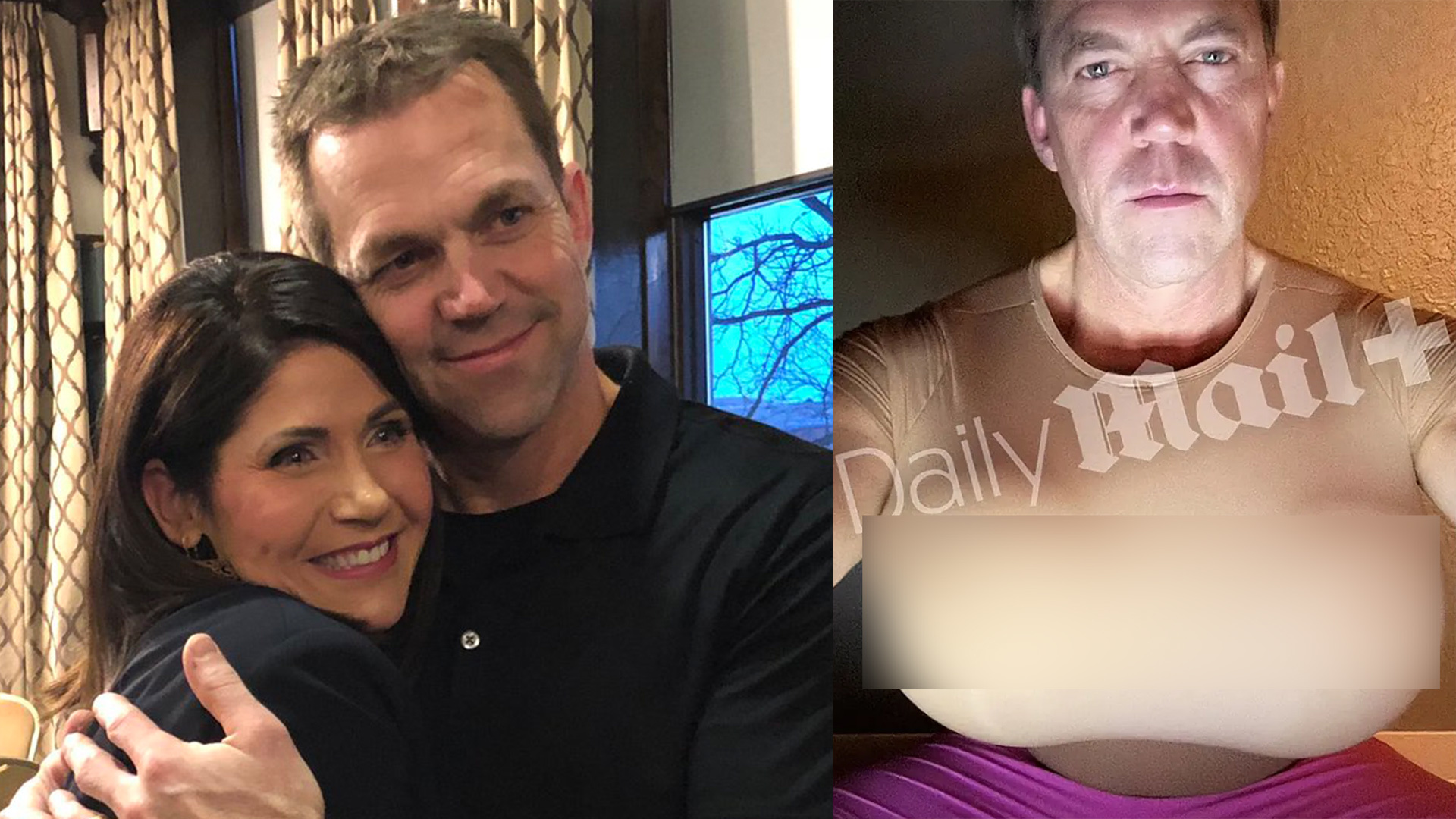 英媒爆猛料：美国前国土安全部长的丈夫是一名秘密异装癖，多张照片显示他佩戴尺寸夸张的假胸