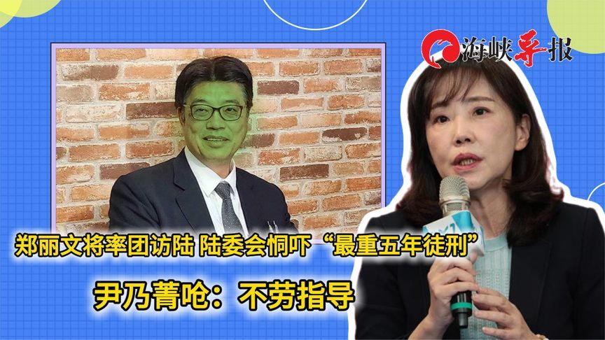 郑丽文将访陆遭陆委会恫吓“最重五年徒刑”？尹乃菁呛：不劳指导