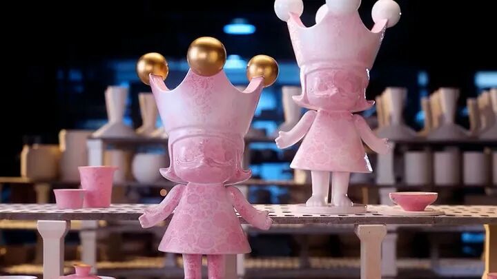 图为景德镇陶瓷与泡泡玛特联名推出的Molly陶瓷玩偶。新华社发