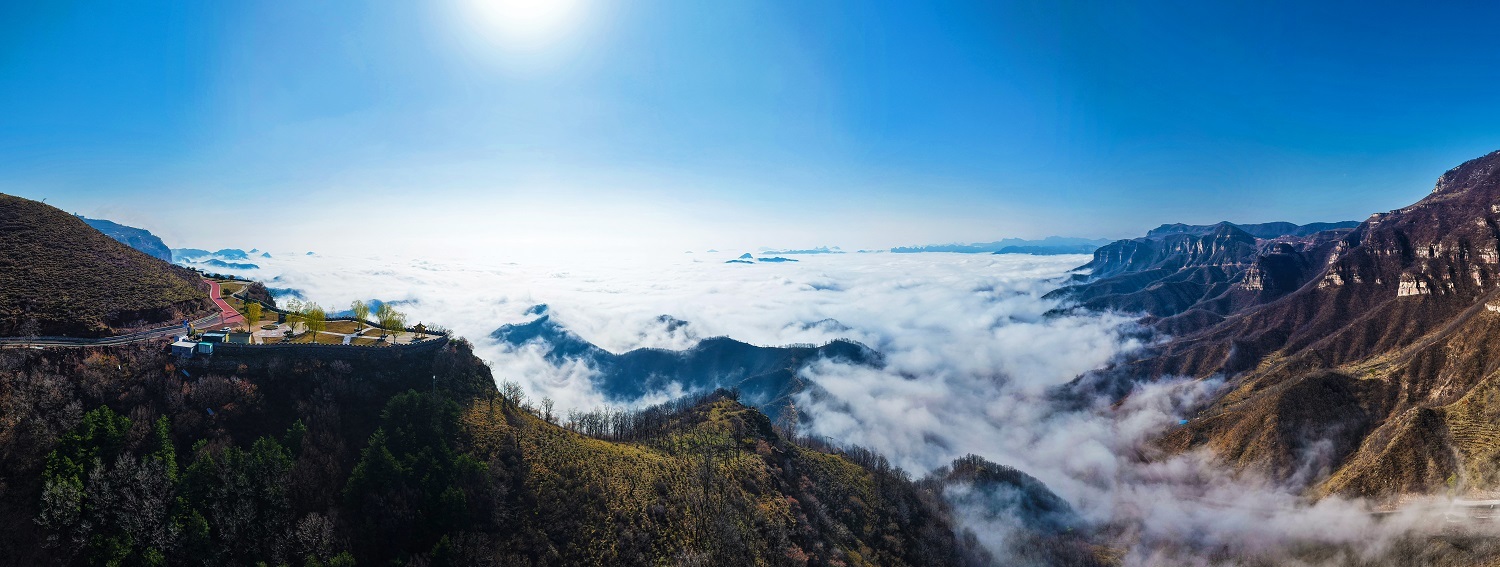 邢台市信都区西部大峡谷风景区现云海美景