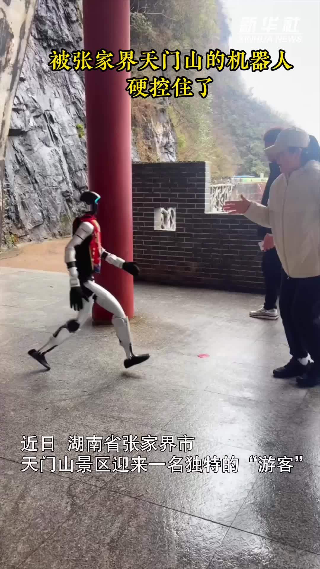 被张家界天门山的机器人硬控住了