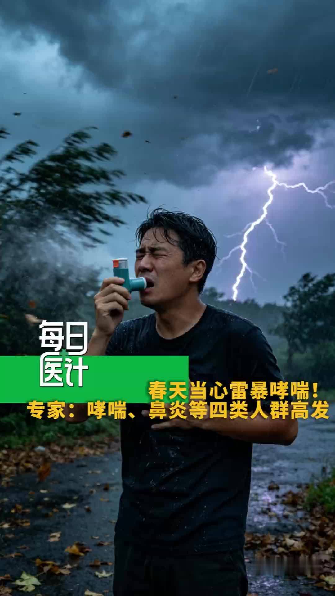 春天当心雷暴哮喘！专家：雷雨天可能“吸”起大量过敏原，哮喘、鼻炎等四类人群高发