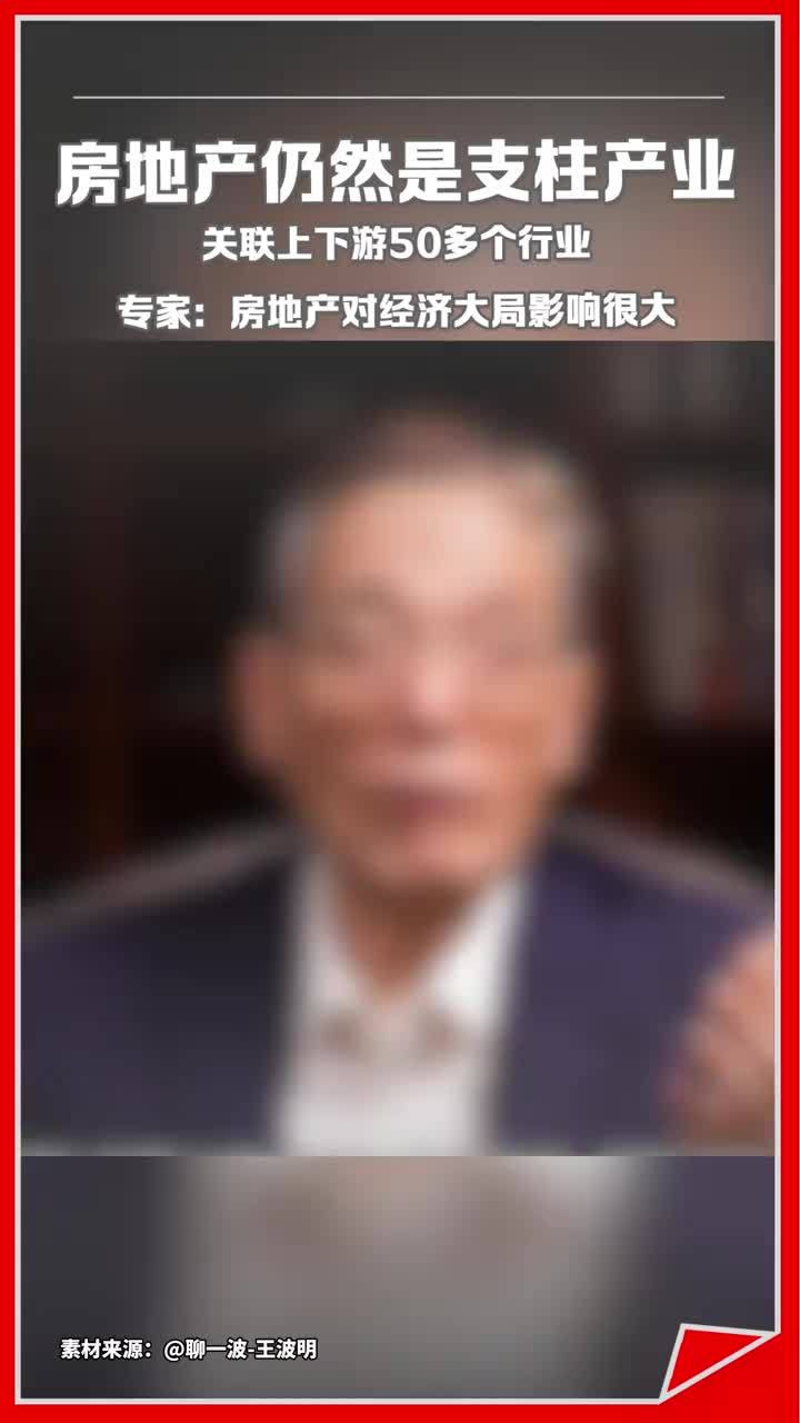 专家：房地产仍然是支柱产业，楼市对经济大局影响很大。#房地产  #支柱产业  #经济  #楼市  #专家