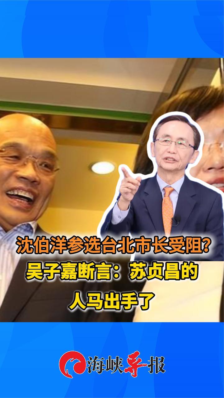 沈伯洋参选台北市长受阻？吴子嘉断言：苏贞昌的人马出手了