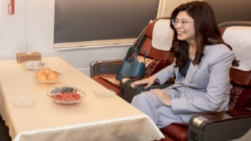 时速300！郑丽文体验大陆高铁速度