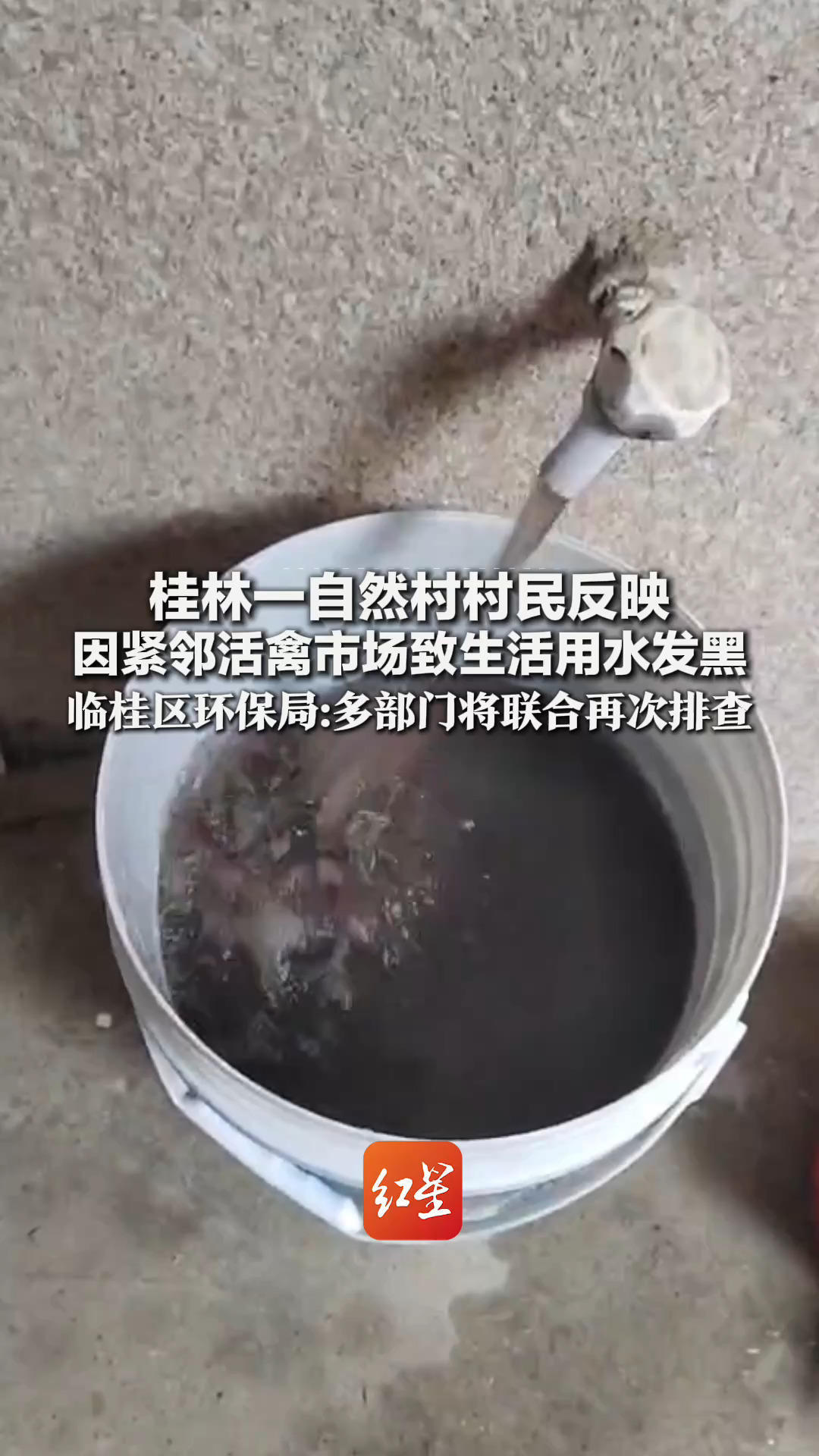 桂林一自然村村民反映 因紧邻活禽市场致生活用水发黑 市场回应：相关反映属“造谣”临桂区环保局：多部门将联合再次排查