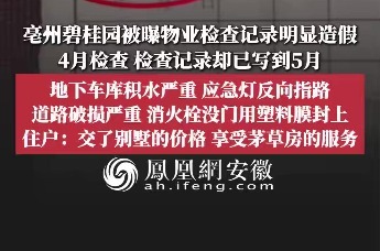 安徽亳州碧桂园被曝物业检查记录明显造假，4月检查，检查记录却已写到5月