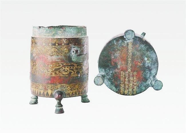 前凉文物金错泥筩　本版图片均为资料图