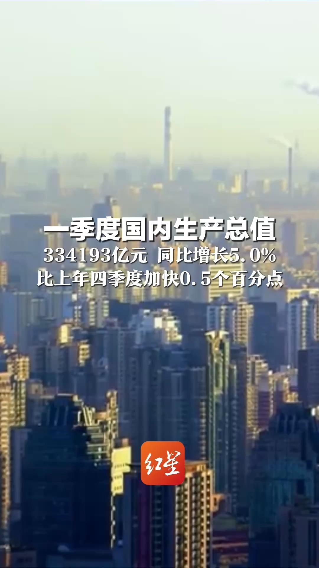 实现良好开局！一季度国内生产总值 334193亿元 同比增长5.0% 比上年四季度加快0.5个百分点