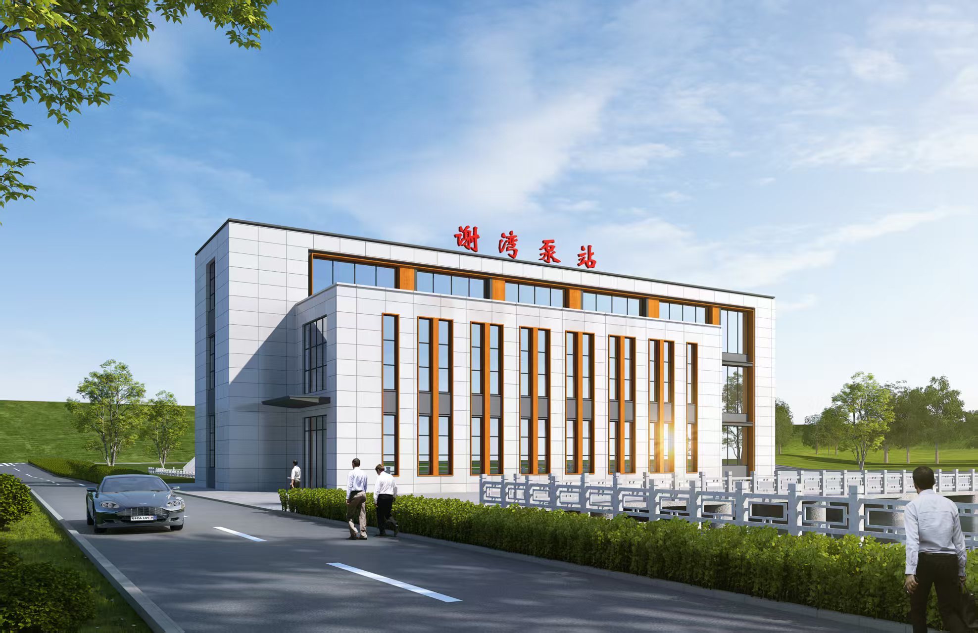 谢湾泵站建成效果图