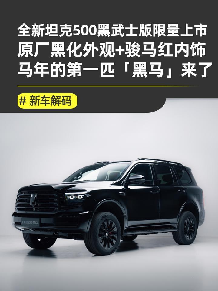 黑外红内首批限量500台，全新坦克500黑武士版正式上市