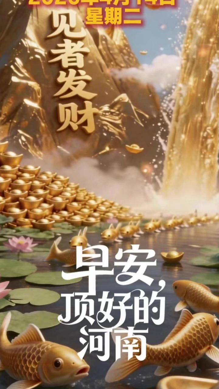 今天是4月14日，愿你四季顺当、四时安生、四通八达。好事接二连三又成四，日子红火有成绩。早安吉祥！#早安顶好的河南