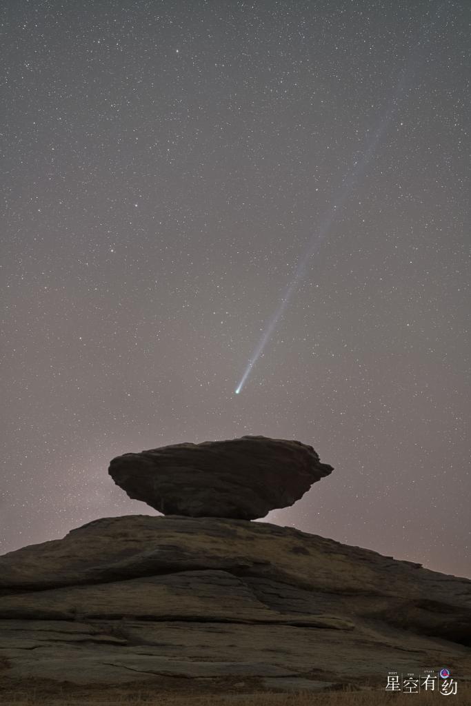 4月14日，在内蒙古锡林郭勒盟拍摄的C/2025 R3彗星。（吴恒轩摄，星联CSVA供图。）