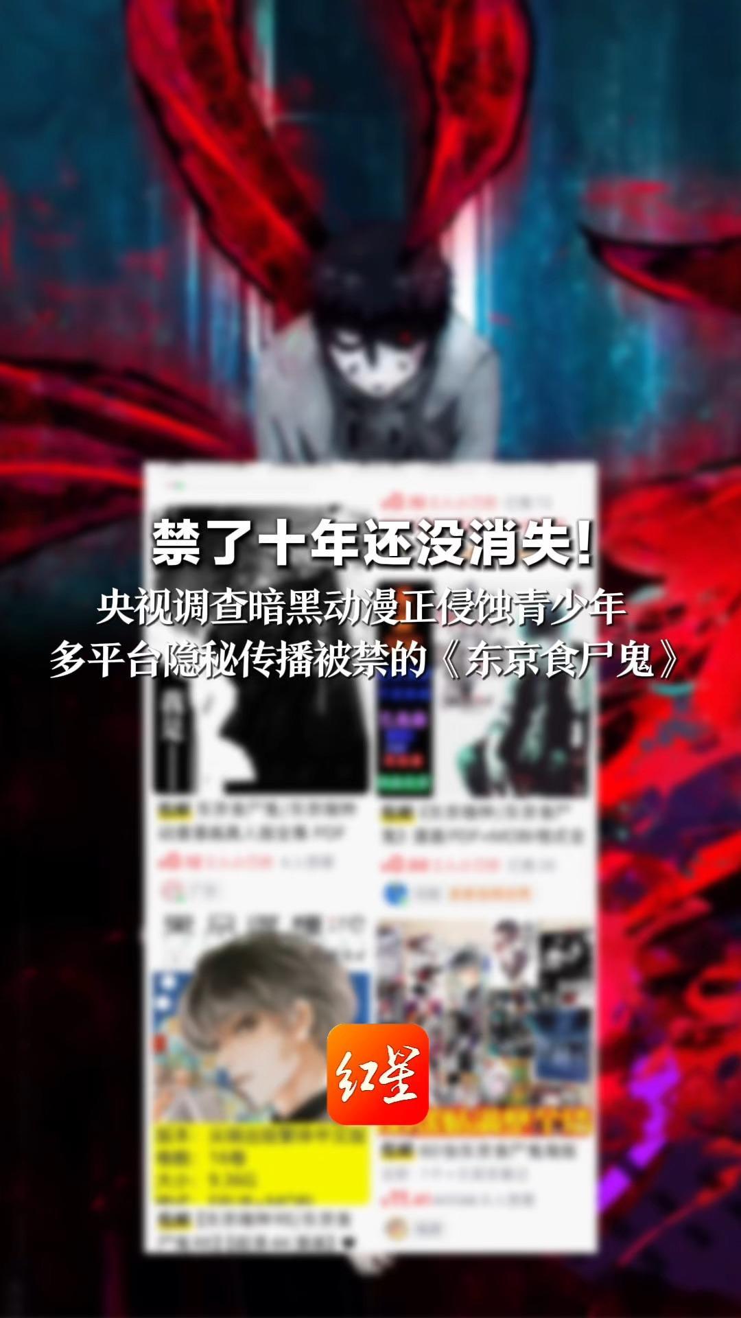 禁了十年还没消失！央视调查暗黑动漫正侵蚀青少年  多平台隐秘传播被禁的《东京食尸鬼》 伪装成0.3元可买的资源或超长风光片