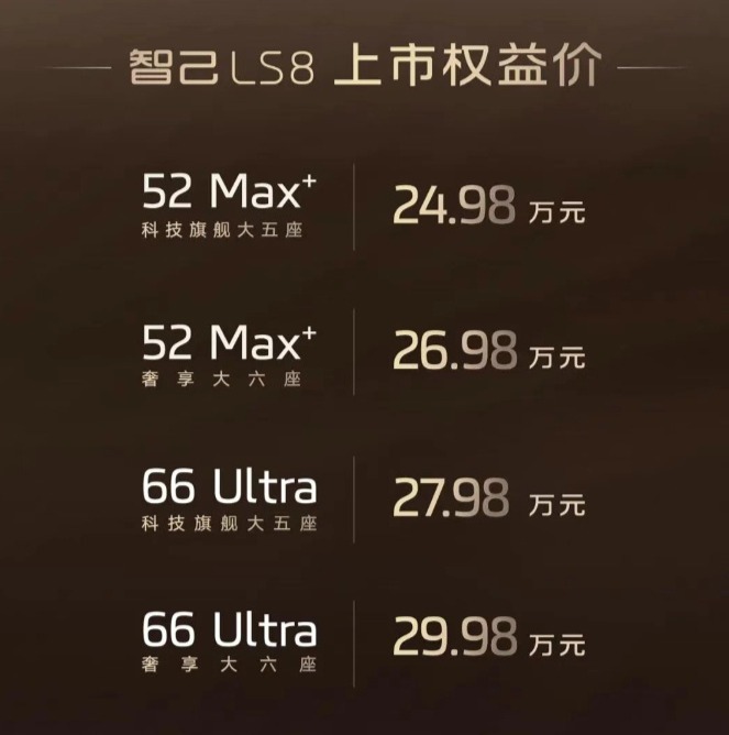 智己LS8正式上市，售价24.98万元起