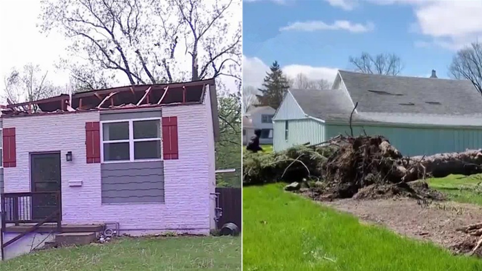 龙卷风袭击美国中西部：屋顶被掀翻，树木连根拔起