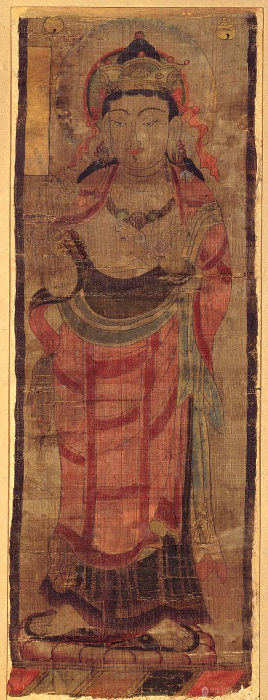 《披袈裟菩萨立像幡》　吉美博物馆藏