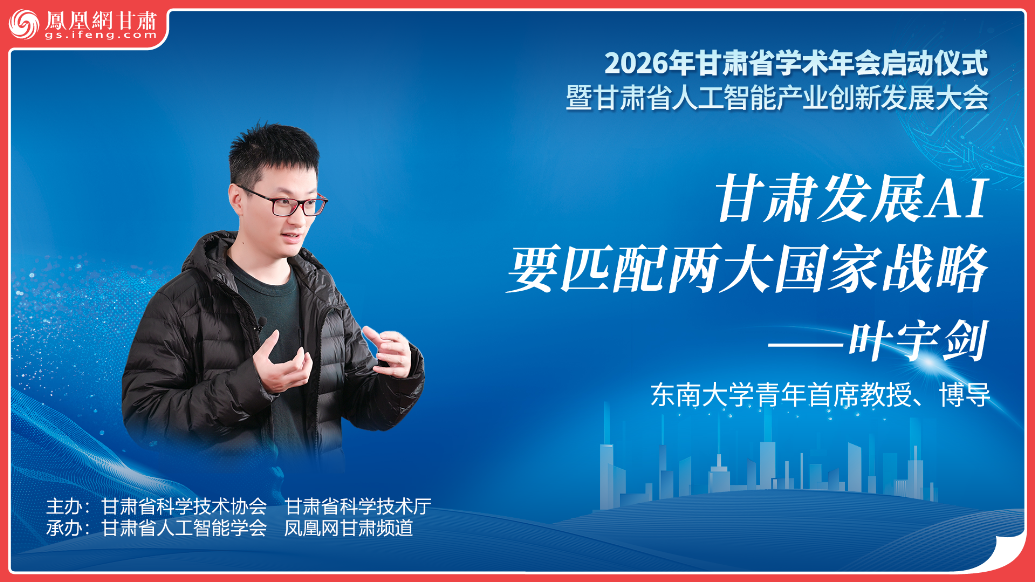 视频丨东南大学教授叶宇剑：甘肃发展AI要匹配两大国家战略