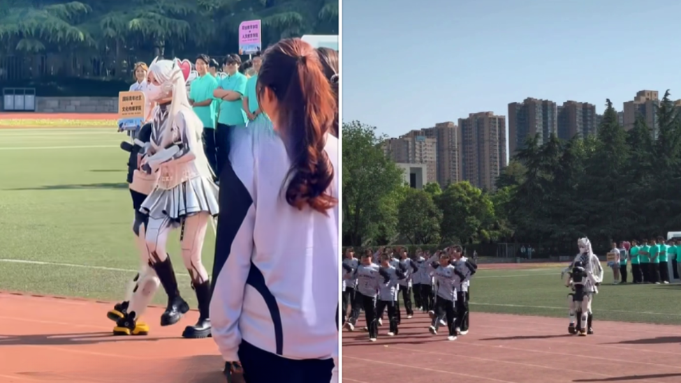 机器人跳舞时突然抱住旁边女生，高校回应