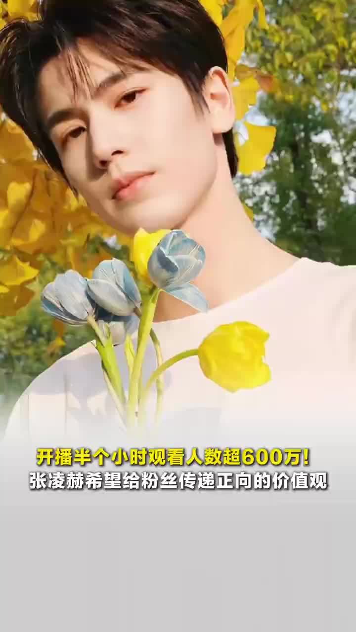 希望给粉丝传递正向的价值观！张凌赫开播半小时观看人数超600万
