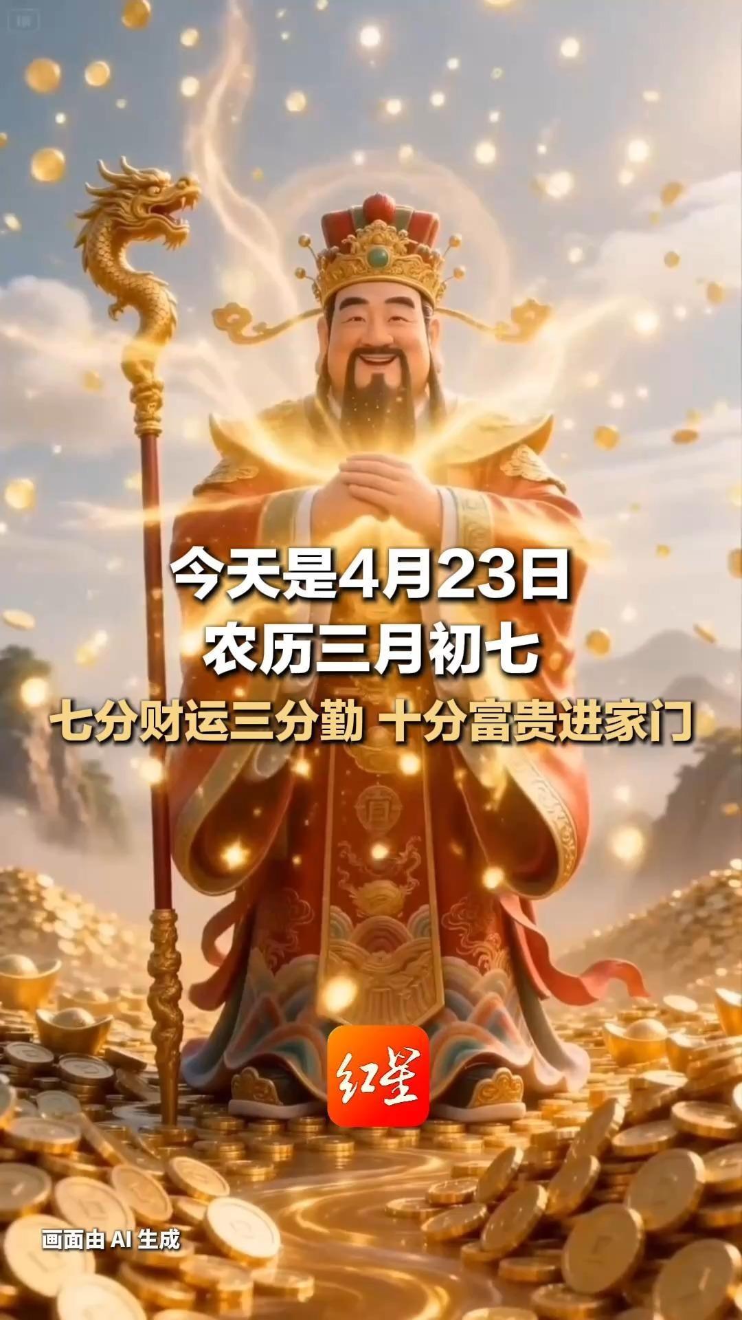 今天是4月23日，农历三月初七