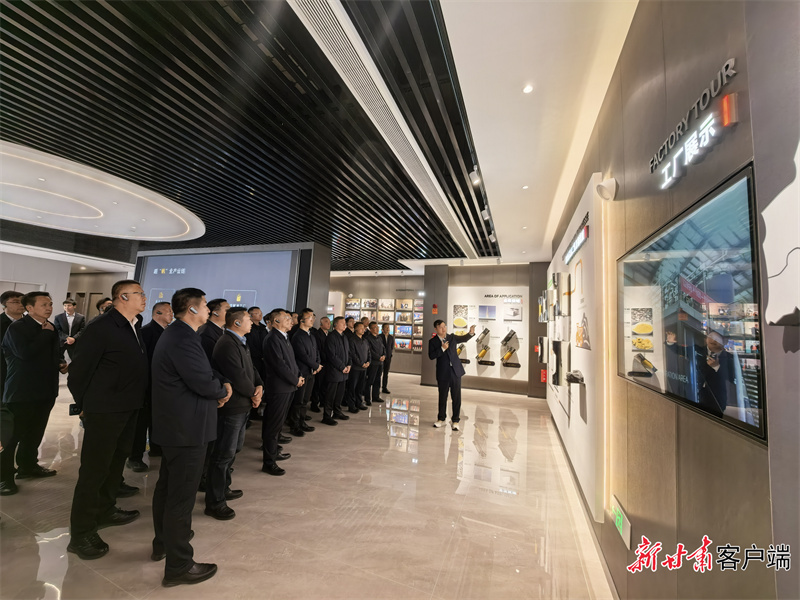 观摩组在高纯钒原料生产线项目现场了解“新能源+储能产业”情况