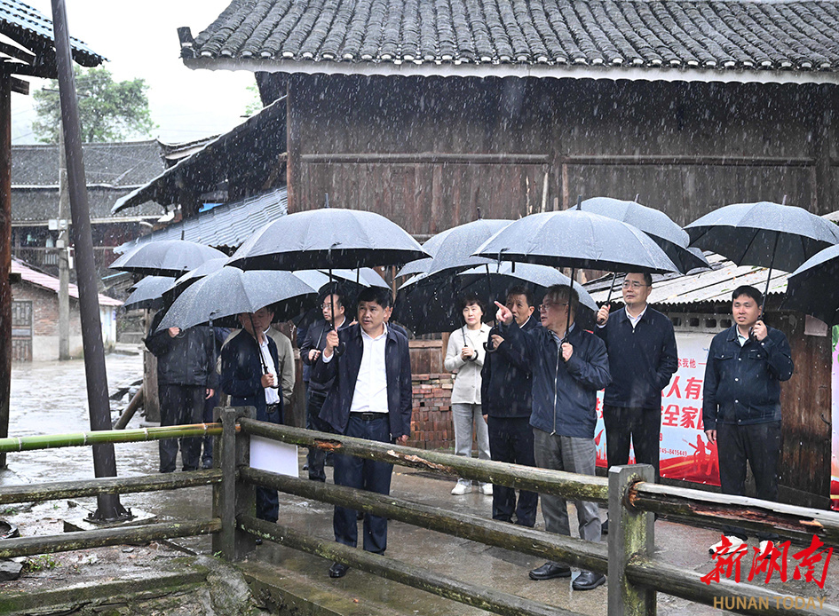 4月20日，沈晓明在通道侗族自治县县溪镇水涌村调研。