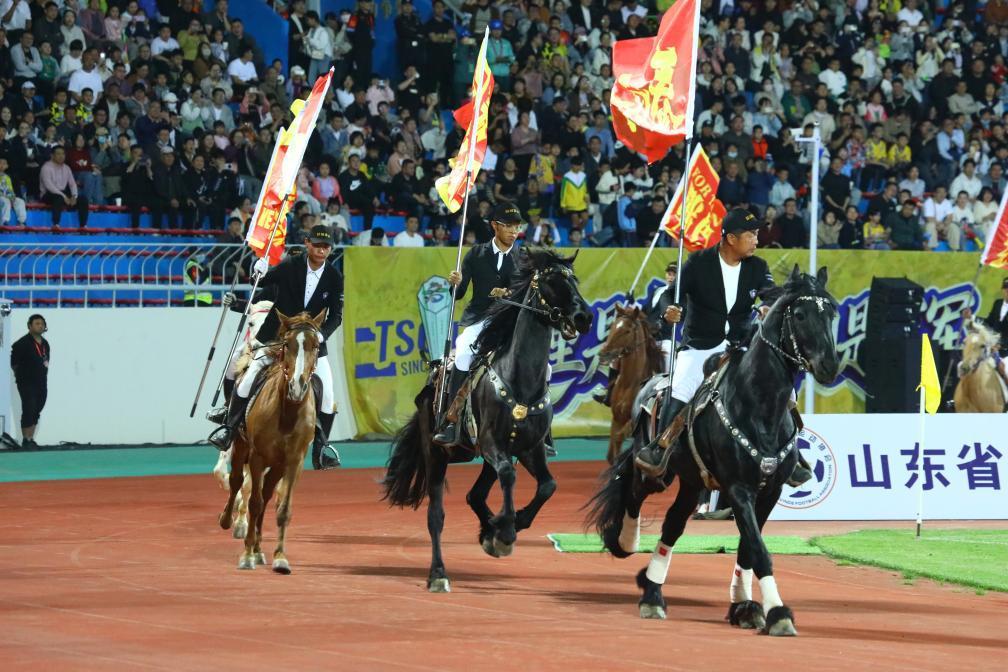 开幕式上的马术表演。