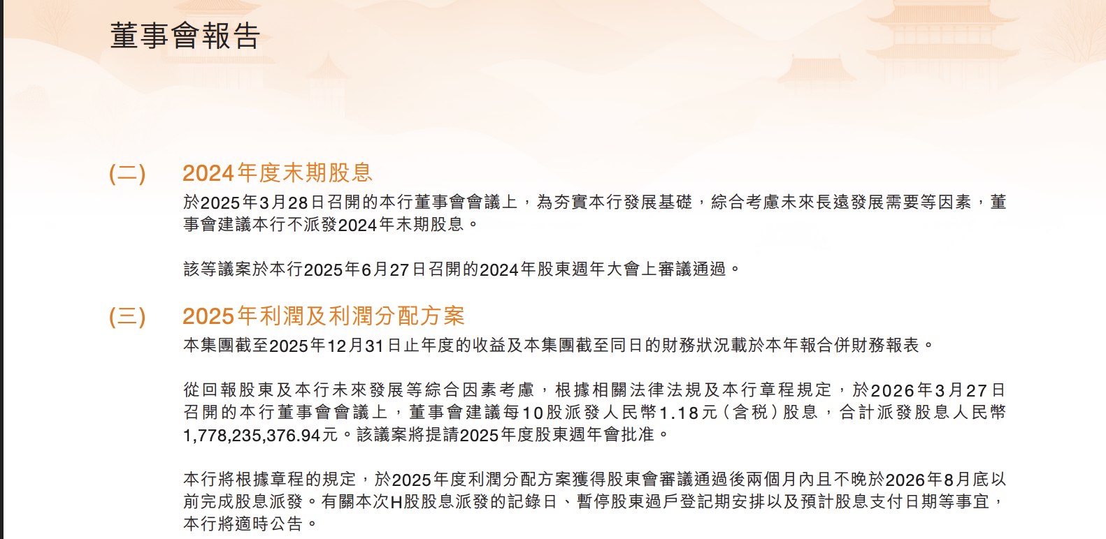 甘肃银行2025年利润及利润分配方案