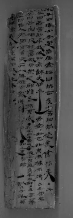 疑似为刘贺“读书札记”的木牍红外扫描照片。江西省文物考古研究院供图