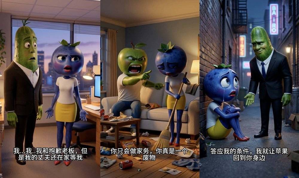 出轨怀孕打小三:水果AI视频成功拉低全世界智商